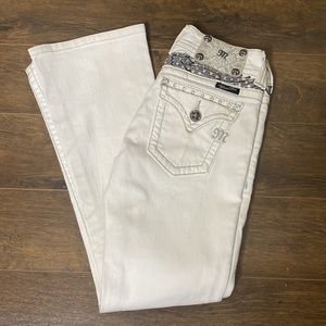 Y2K MISS ME Blingy Rhinestones Stud Details Boot Cut Jeans Back to School
